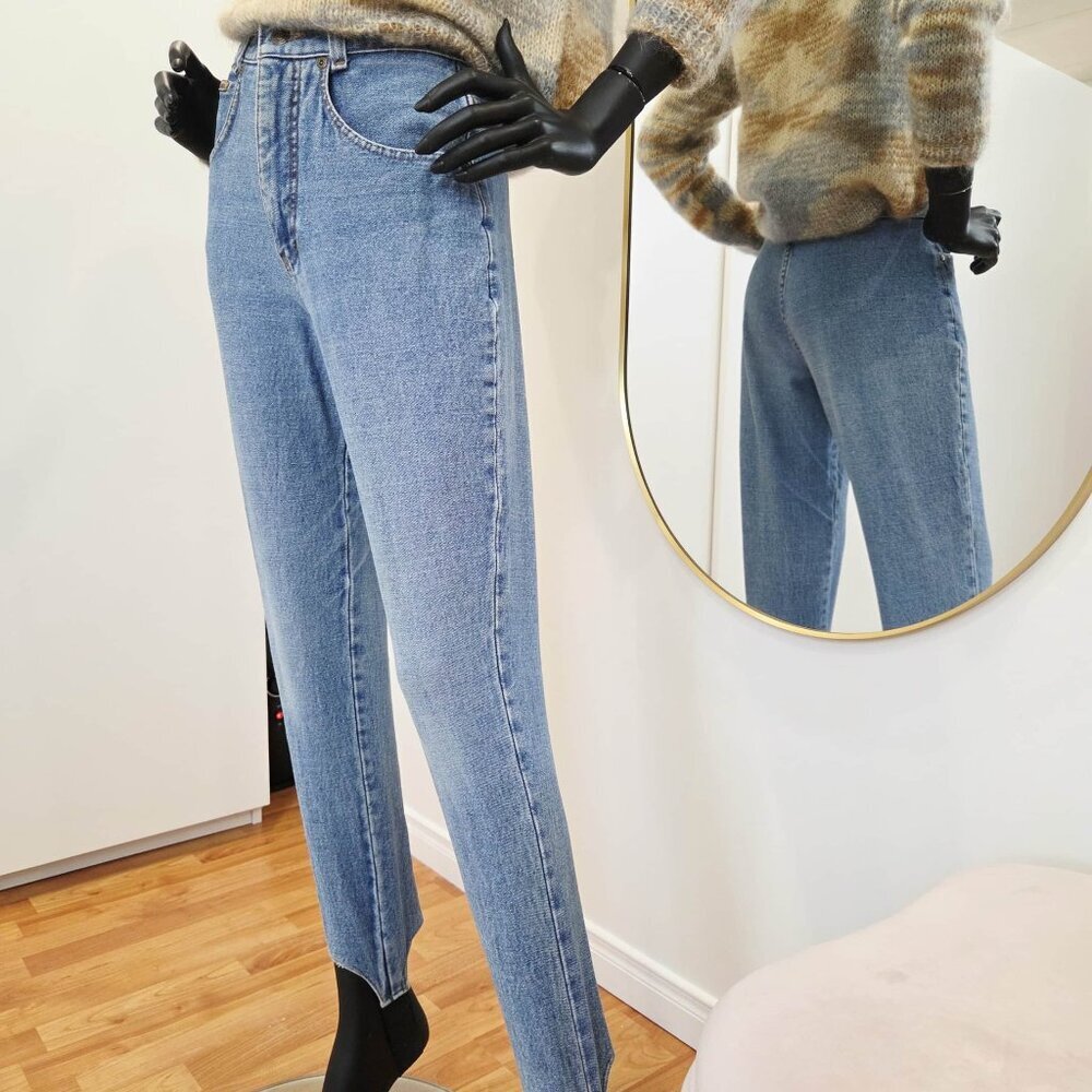 Vintage 1980s Stirrup Jeans – Blue Zone – High Waist – Light Wash – Size 25